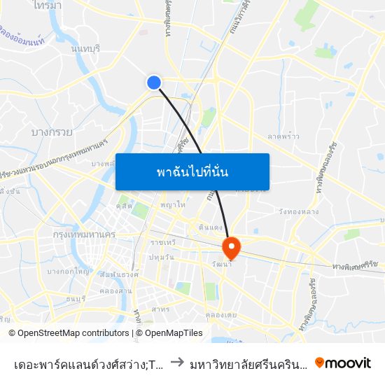 เดอะพาร์คแลนด์วงศ์สว่าง;The Parkland Wongsawang to มหาวิทยาลัยศรีนครินทรวิโรฒ ประสานมิตร map