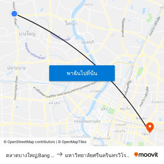 ตลาดบางใหญ่;Bang Yai Market to มหาวิทยาลัยศรีนครินทรวิโรฒ ประสานมิตร map