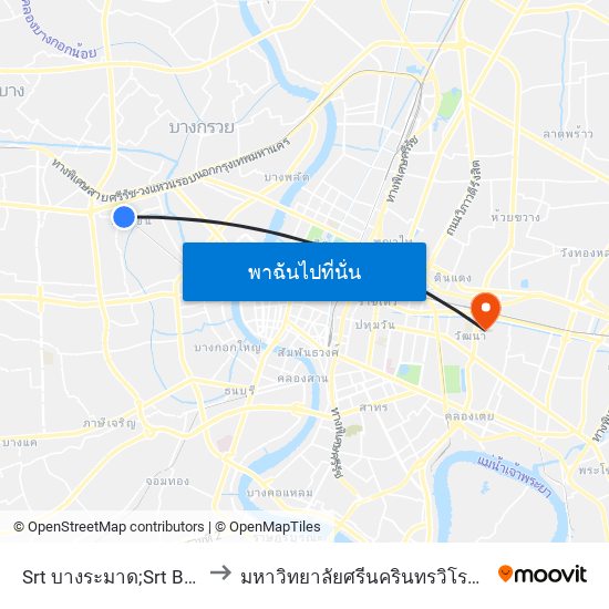 Srt บางระมาด;Srt Bang Ramat to มหาวิทยาลัยศรีนครินทรวิโรฒ ประสานมิตร map