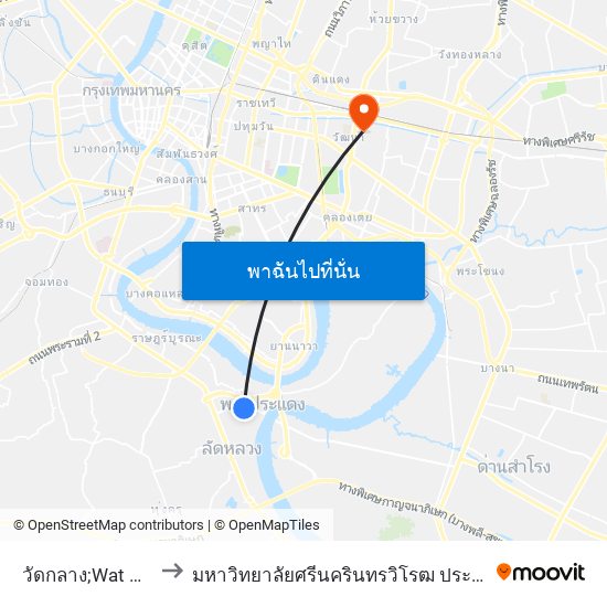 วัดกลาง;Wat Klang to มหาวิทยาลัยศรีนครินทรวิโรฒ ประสานมิตร map