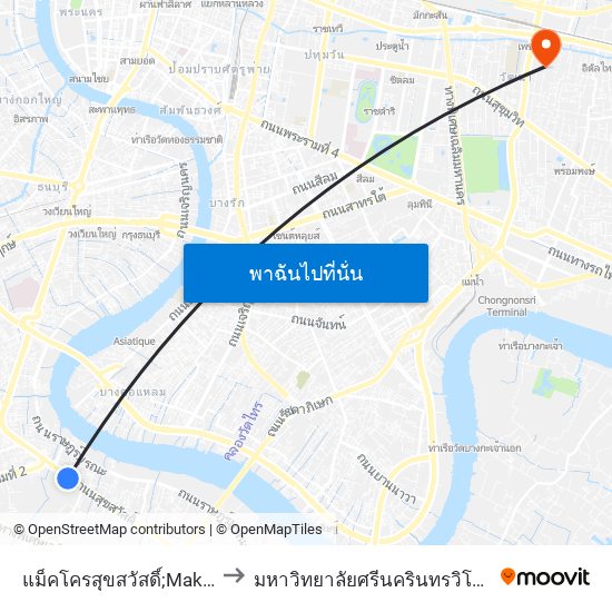 แม็คโครสุขสวัสดิ์;Makro Suksawat to มหาวิทยาลัยศรีนครินทรวิโรฒ ประสานมิตร map