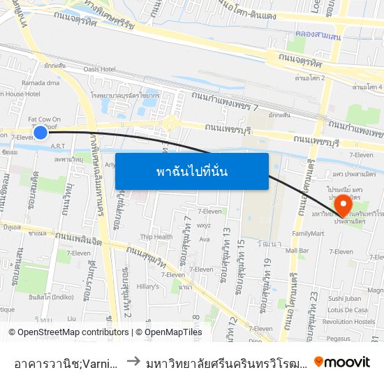 อาคารวานิช;Varnit Building to มหาวิทยาลัยศรีนครินทรวิโรฒ ประสานมิตร map