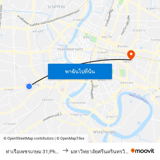 ท่าเรือเพชรเกษม 31;Phet Kasem 31 Pier to มหาวิทยาลัยศรีนครินทรวิโรฒ ประสานมิตร map