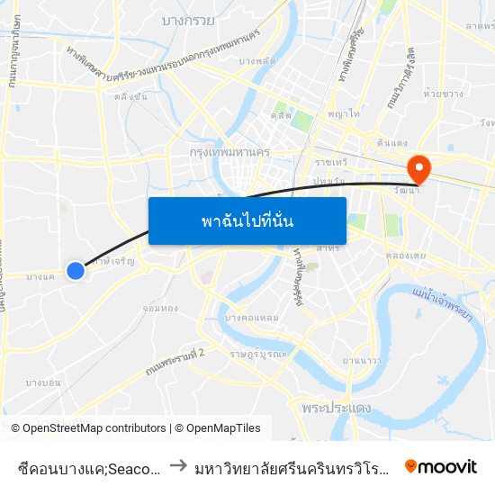 ซีคอนบางแค;Seacon Bangkae to มหาวิทยาลัยศรีนครินทรวิโรฒ ประสานมิตร map