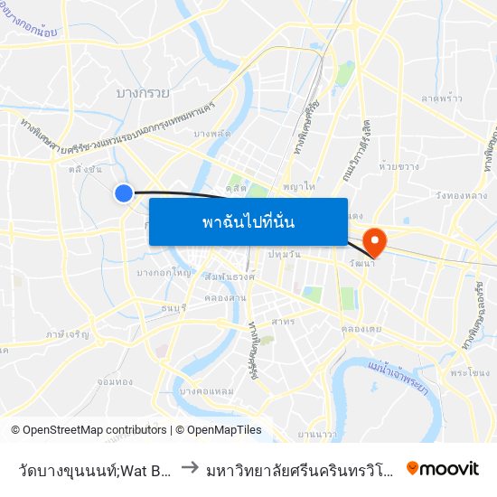 วัดบางขุนนนท์;Wat Bang Khunnon to มหาวิทยาลัยศรีนครินทรวิโรฒ ประสานมิตร map