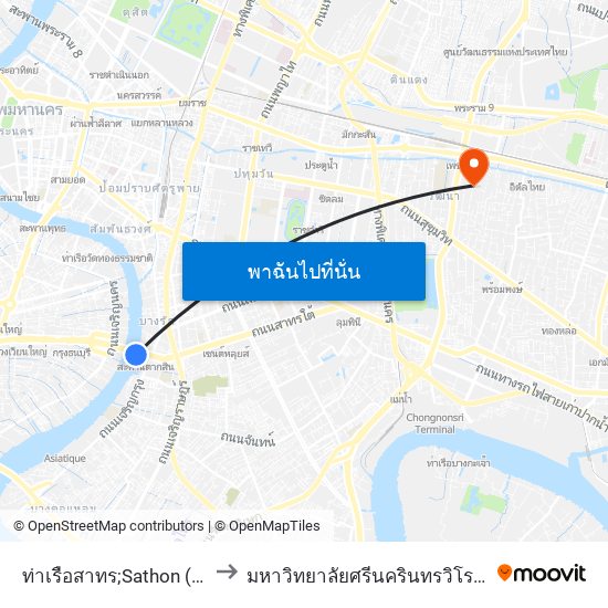 ท่าเรือสาทร;Sathon (Taksin) Pier to มหาวิทยาลัยศรีนครินทรวิโรฒ ประสานมิตร map