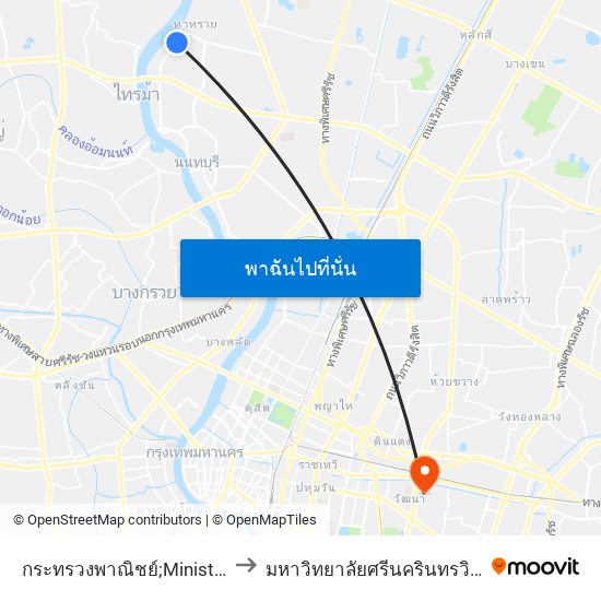 กระทรวงพาณิชย์;Ministry Of Commerce to มหาวิทยาลัยศรีนครินทรวิโรฒ ประสานมิตร map