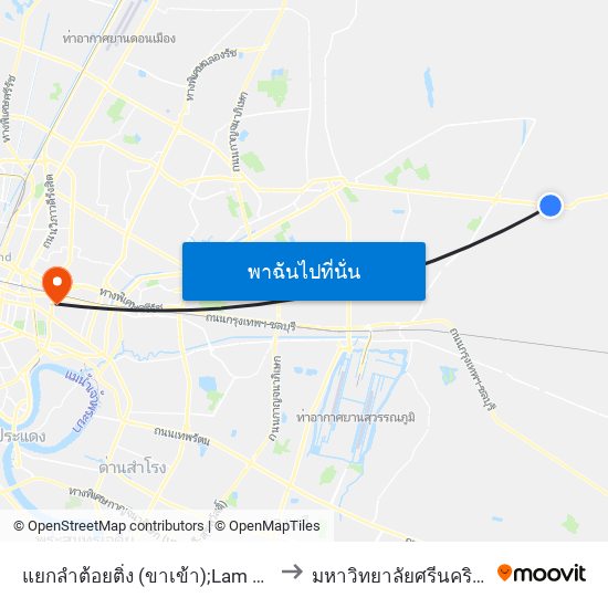 แยกลำต้อยติ่ง (ขาเข้า);Lam Toi Ting Intersection (Entrance) to มหาวิทยาลัยศรีนครินทรวิโรฒ ประสานมิตร map