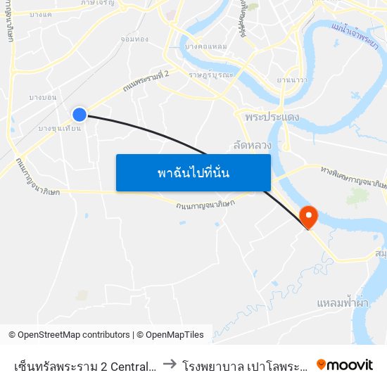 เซ็นทรัลพระราม 2 Central Rama 2 to โรงพยาบาล เปาโลพระประแดง map