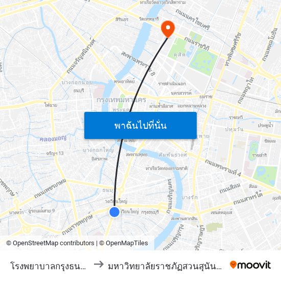 โรงพยาบาลกรุงธนบุรี to มหาวิทยาลัยราชภัฏสวนสุนันทา map