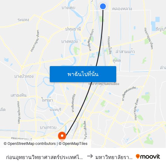 ก่อนอุทยานวิทยาศาสตร์ประเทศไทย; Thailand Science Park (Tsp) to มหาวิทยาลัยราชภัฏสวนสุนันทา map