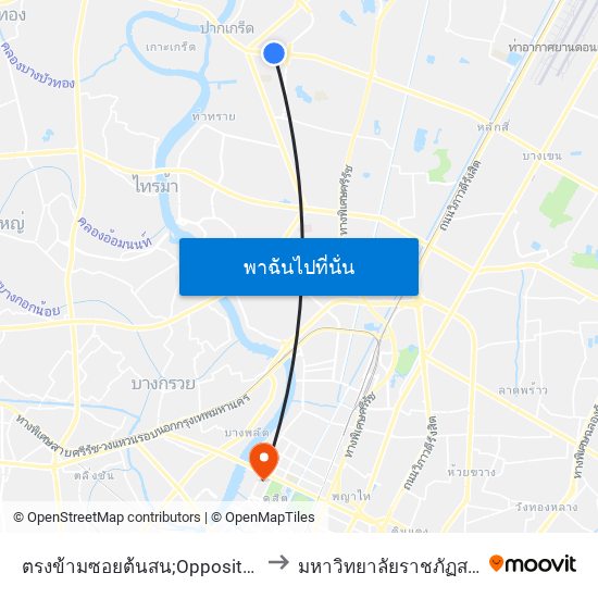 ตรงข้ามซอยต้นสน;Opposite Soi Ton Son to มหาวิทยาลัยราชภัฏสวนสุนันทา map