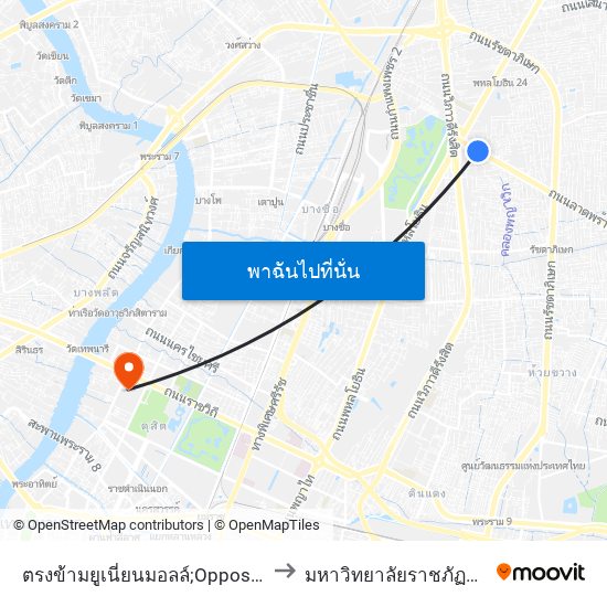 ตรงข้ามยูเนี่ยนมอลล์;Opposite Union Mall to มหาวิทยาลัยราชภัฏสวนสุนันทา map