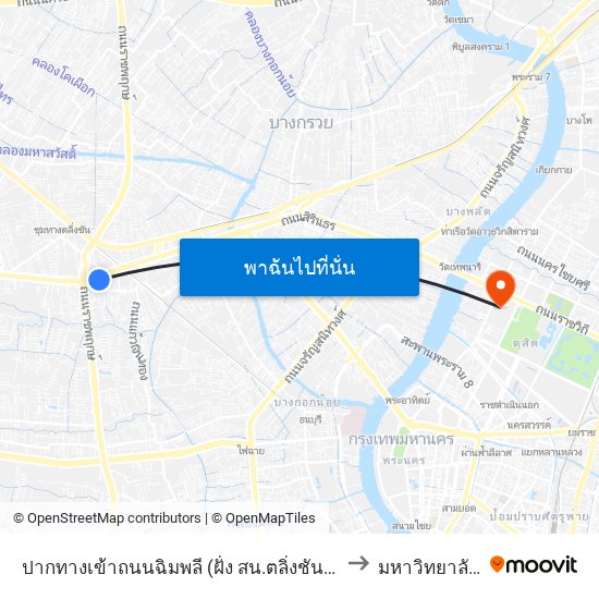 ปากทางเข้าถนนฉิมพลี (ฝั่ง สน.ตลิ่งชัน);Entrance Chimphli Road (Talingchan Police Station Side ) to มหาวิทยาลัยราชภัฏสวนสุนันทา map