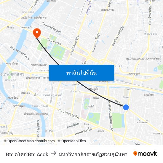 Bts อโศก;Bts Asok to มหาวิทยาลัยราชภัฏสวนสุนันทา map