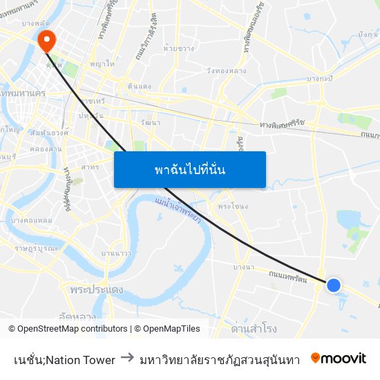 เนชั่น;Nation Tower to มหาวิทยาลัยราชภัฏสวนสุนันทา map