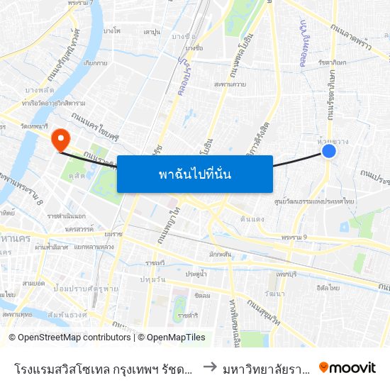 โรงแรมสวิสโซเทล กรุงเทพฯ รัชดา;Swissotel Bangkok Ratchada to มหาวิทยาลัยราชภัฏสวนสุนันทา map