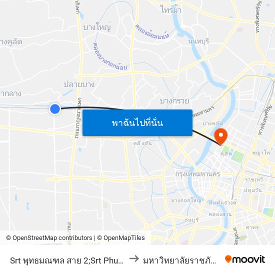 Srt พุทธมณฑล สาย 2;Srt Phuttamonthon Sai 2 to มหาวิทยาลัยราชภัฏสวนสุนันทา map