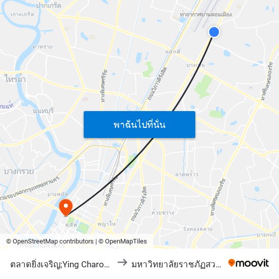 ตลาดยิ่งเจริญ;Ying Charoen Market to มหาวิทยาลัยราชภัฏสวนสุนันทา map