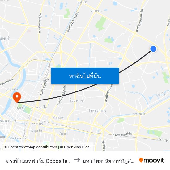 ตรงข้ามสหฟาร์ม;Opposite Saha Farm to มหาวิทยาลัยราชภัฏสวนสุนันทา map