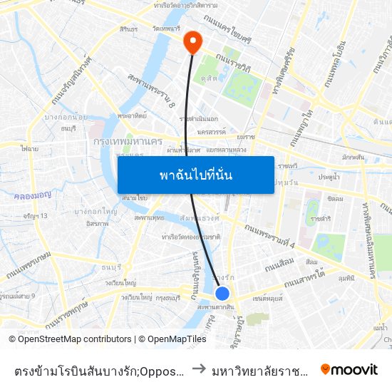 ตรงข้ามโรบินสันบางรัก;Opposite Robinson Bangrak to มหาวิทยาลัยราชภัฏสวนสุนันทา map