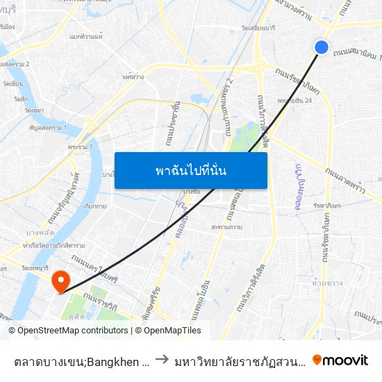 ตลาดบางเขน;Bangkhen Market to มหาวิทยาลัยราชภัฏสวนสุนันทา map