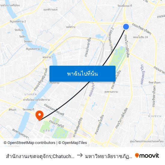 สำนักงานเขตจตุจักร;Chatuchak Distrct Office to มหาวิทยาลัยราชภัฏสวนสุนันทา map