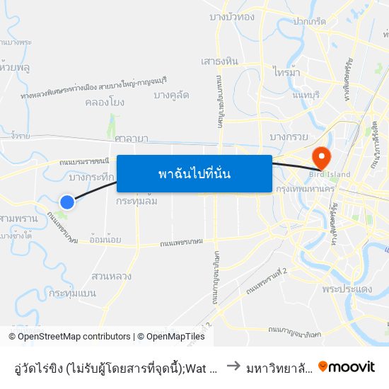 อู่วัดไร่ขิง (ไม่รับผู้โดยสารที่จุดนี้);Wat Rai Khing Terminal (No Passengers Accepted at This Point) to มหาวิทยาลัยราชภัฏสวนสุนันทา map
