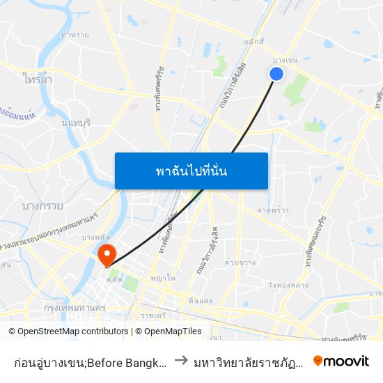 ก่อนอู่บางเขน;Before Bangkhen Bus Depot to มหาวิทยาลัยราชภัฏสวนสุนันทา map