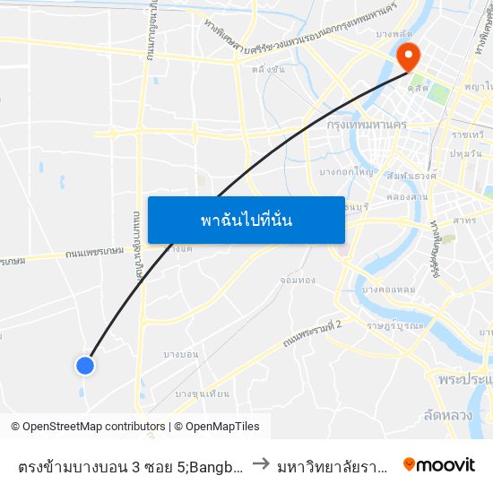ตรงข้ามบางบอน 3 ซอย 5;Bangbon 3 Road Soi 5 (Opposite) to มหาวิทยาลัยราชภัฏสวนสุนันทา map
