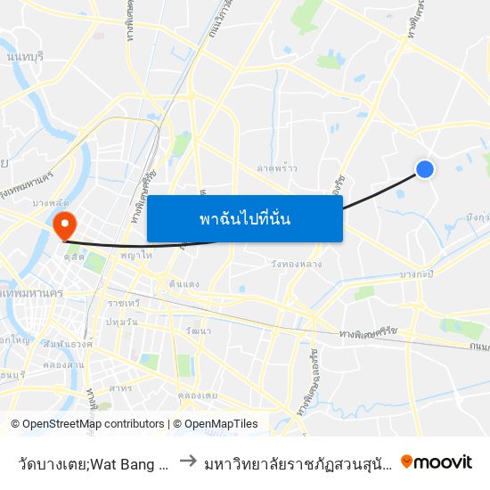 วัดบางเตย;Wat Bang Toei to มหาวิทยาลัยราชภัฏสวนสุนันทา map