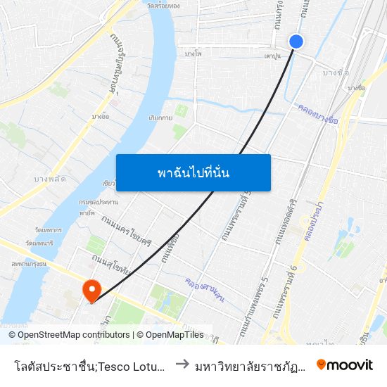 โลตัสประชาชื่น;Tesco Lotus Prachachuen to มหาวิทยาลัยราชภัฏสวนสุนันทา map