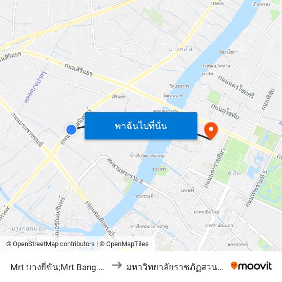 Mrt บางยี่ขัน;Mrt Bang Yi Khan to มหาวิทยาลัยราชภัฏสวนสุนันทา map