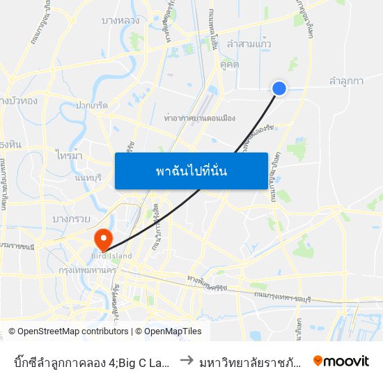 บิ๊กซีลำลูกกาคลอง 4;Big C Lam Luk Ka Klong 4 to มหาวิทยาลัยราชภัฏสวนสุนันทา map