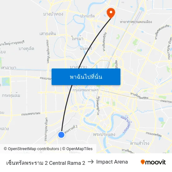 เซ็นทรัลพระราม 2 Central Rama 2 to Impact Arena map