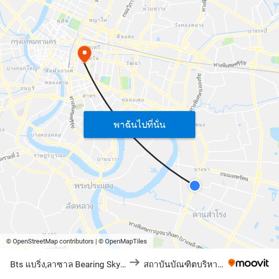 Bts แบริ่ง,ลาซาล Bearing Skytrain Station, Lasal to สถาบันบัณฑิตบริหารธุรกิจศศินทร์ map