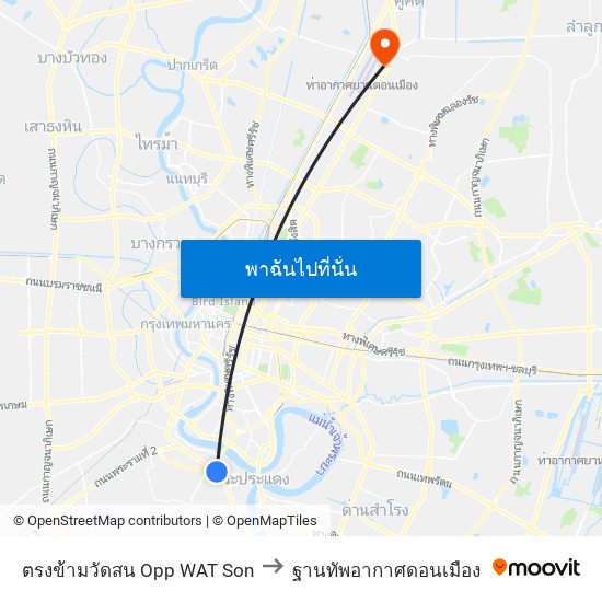 ตรงข้ามวัดสน Opp WAT Son to ฐานทัพอากาศดอนเมือง map