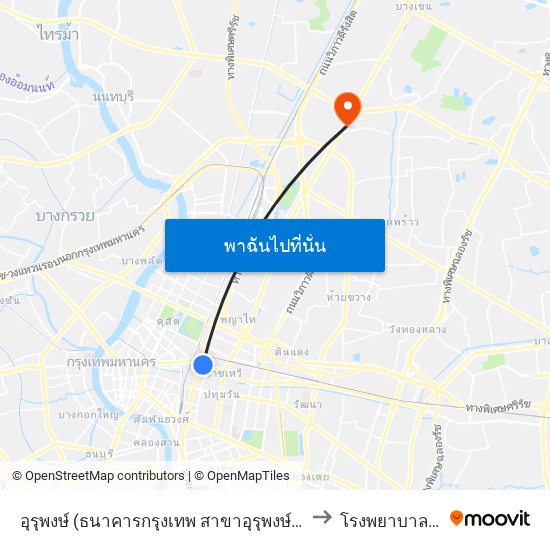 อุรุพงษ์ (ธนาคารกรุงเทพ สาขาอุรุพงษ์) Urupong to โรงพยาบาลเมโย map