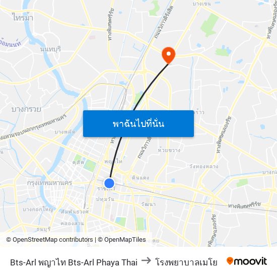 Bts-Arl พญาไท Bts-Arl Phaya Thai to โรงพยาบาลเมโย map
