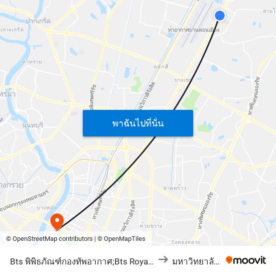 Bts พิพิธภัณฑ์กองทัพอากาศ;Bts Royal Thai Air Force Museum to มหาวิทยาลัยสวนดุสิต map