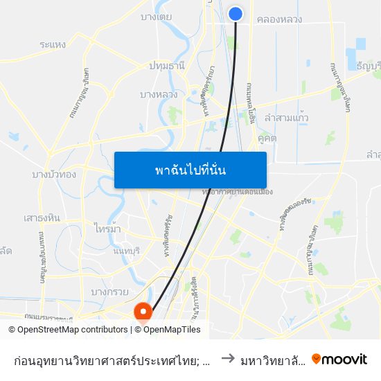 ก่อนอุทยานวิทยาศาสตร์ประเทศไทย; Thailand Science Park (Tsp) to มหาวิทยาลัยสวนดุสิต map