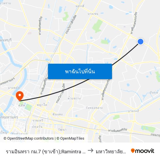 รามอินทรา กม.7 (ขาเข้า);Ramintra Km.7 (Inbound) to มหาวิทยาลัยสวนดุสิต map