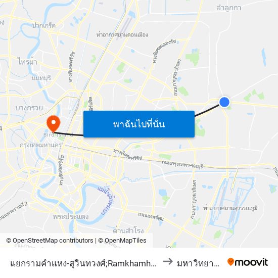 แยกรามคำแหง-สุวินทวงศ์;Ramkhamhaeng-Suwinthawong Junction to มหาวิทยาลัยสวนดุสิต map