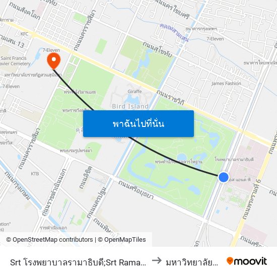 Srt โรงพยาบาลรามาธิบดี;Srt Ramathibodi Hospital to มหาวิทยาลัยสวนดุสิต map