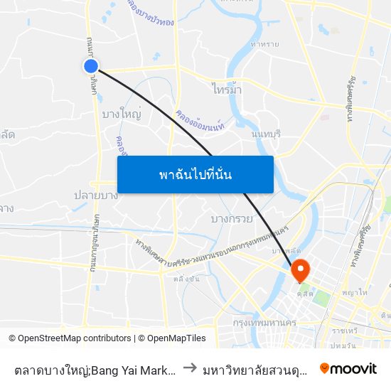 ตลาดบางใหญ่;Bang Yai Market to มหาวิทยาลัยสวนดุสิต map