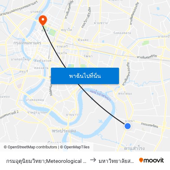 กรมอุตุนิยมวิทยา;Meteorological Department to มหาวิทยาลัยสวนดุสิต map