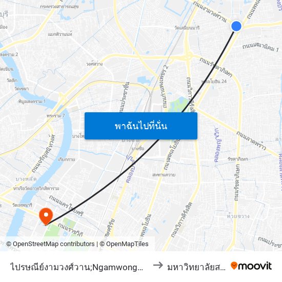 ไปรษณีย์งามวงศ์วาน;Ngamwongwan Post Office to มหาวิทยาลัยสวนดุสิต map