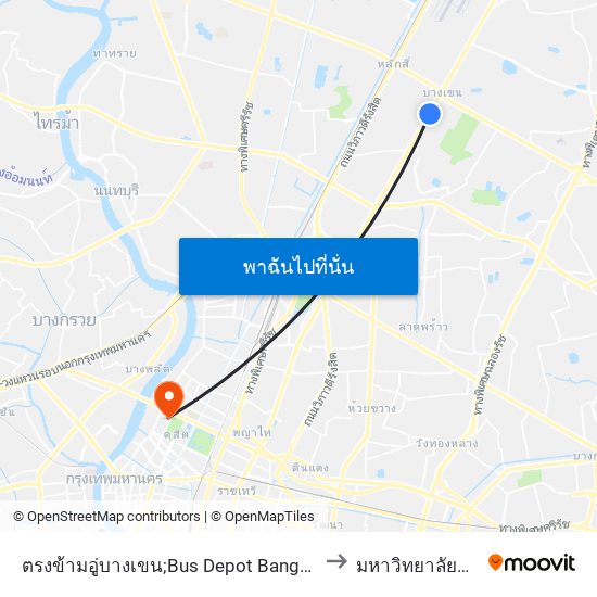 ตรงข้ามอู่บางเขน;Bus Depot Bangkhen (Opposite) to มหาวิทยาลัยสวนดุสิต map