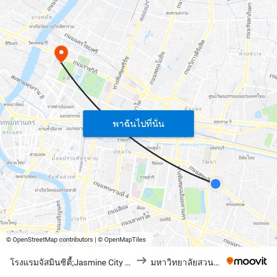 โรงแรมจัสมินซิตี้;Jasmine City Hotel to มหาวิทยาลัยสวนดุสิต map