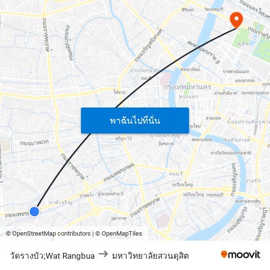 วัดรางบัว;Wat Rangbua to มหาวิทยาลัยสวนดุสิต map